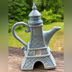 Blue Sky Ceramic Eiffel Tower Teapot 7.75"X5.5"9.5"